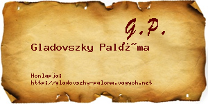 Gladovszky Palóma névjegykártya